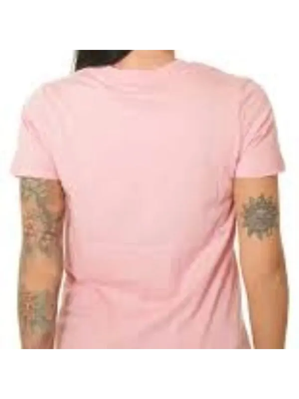 Футболка center front logo t-shirt 'pink white' Converse — изображение 2 из 3, розовый/белый