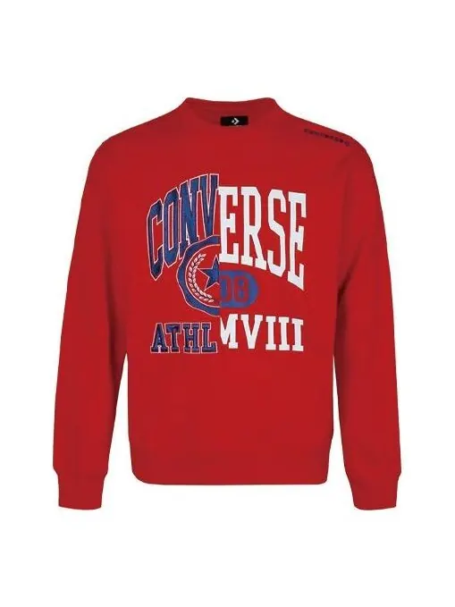 Толстовка Converse Unisex Logo Printing Round-neck Sweatshirt Red — изображение 1 из 4, красный