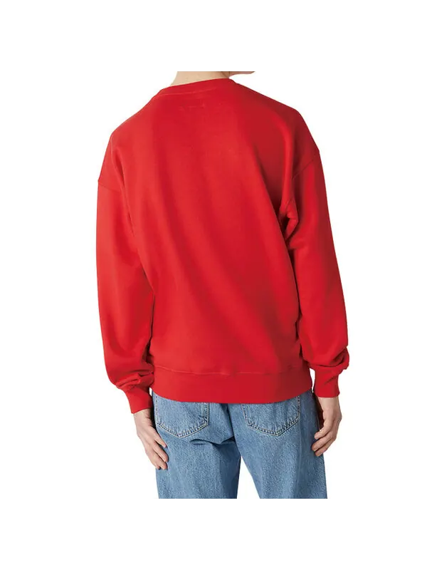 Толстовка Converse Unisex Logo Printing Round-neck Sweatshirt Red — изображение 4 из 4, красный