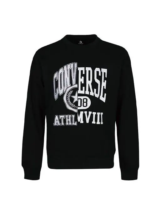 Толстовка Men's Converse Alphabet Logo Printing Round Neck Pullover Black — изображение 1 из 4, черный