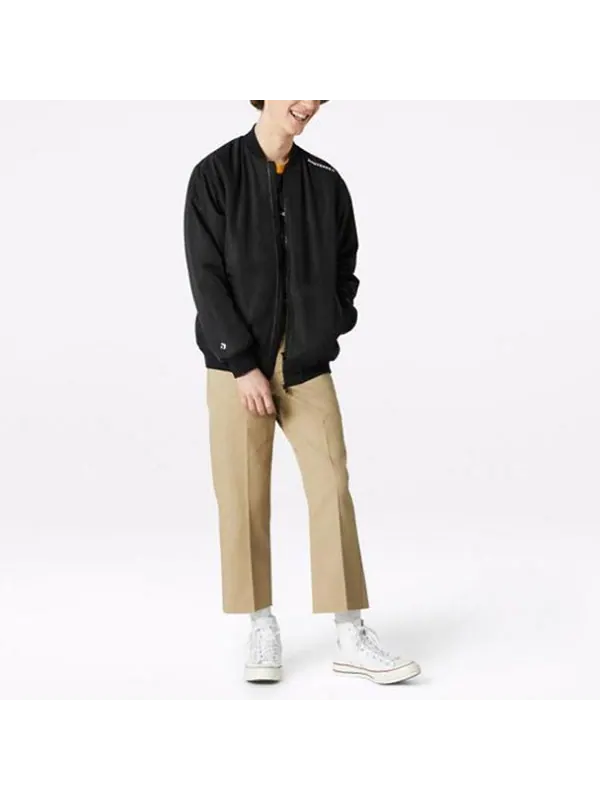 Куртка men's aviator baseball uniform woven windproof zipper jacket autumn black Converse — изображение 3 из 4, черный