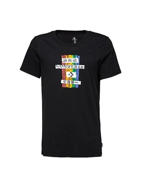 Футболка classic basic slim fit printing short sleeve black Converse — изображение 1 из 2, черный