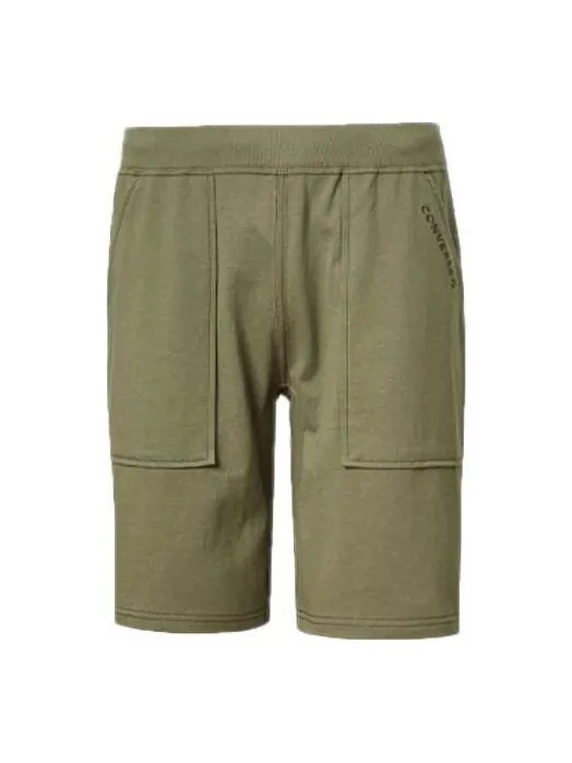 Шорты jersey short 'olive green' Converse — изображение 1 из 2, оливковый зеленый