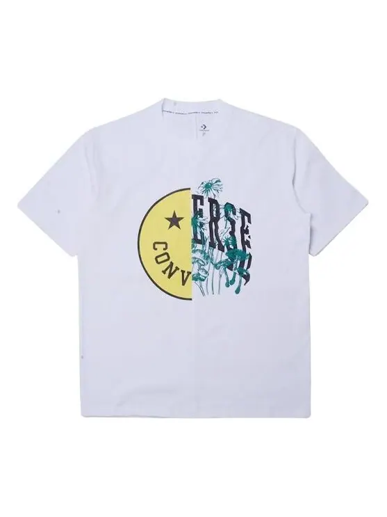 Футболка men's smiling face printing breathable short sleeve white Converse — изображение 1 из 4, белый