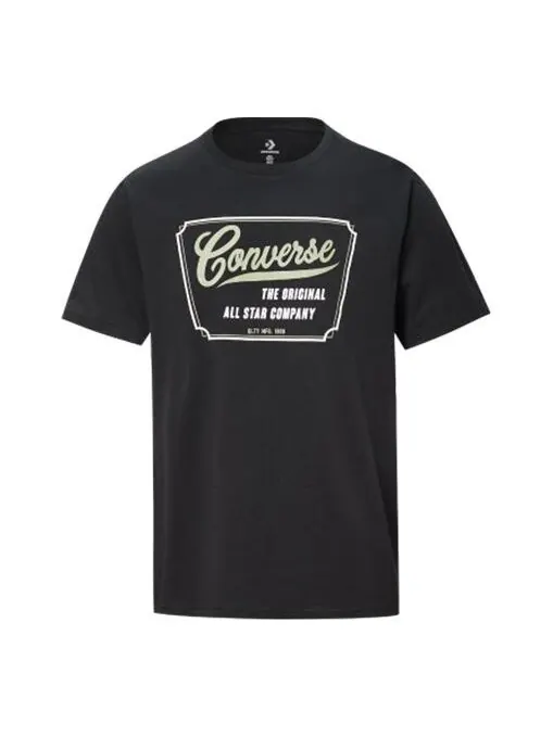 Футболка men's alphabet printing short sleeve black Converse — изображение 1 из 2, черный