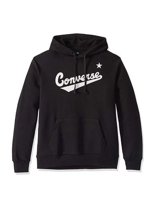 Толстовка nova pullover hoodie 'black' Converse — изображение 1 из 2, черный