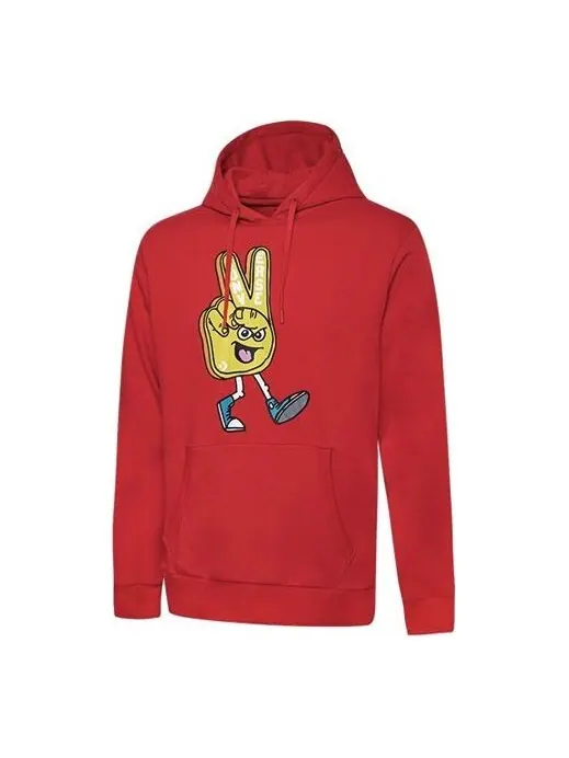 Толстовка Converse Finger Letter Print Hooded Drawstring Sweatshirt Red — изображение 1 из 4, красный