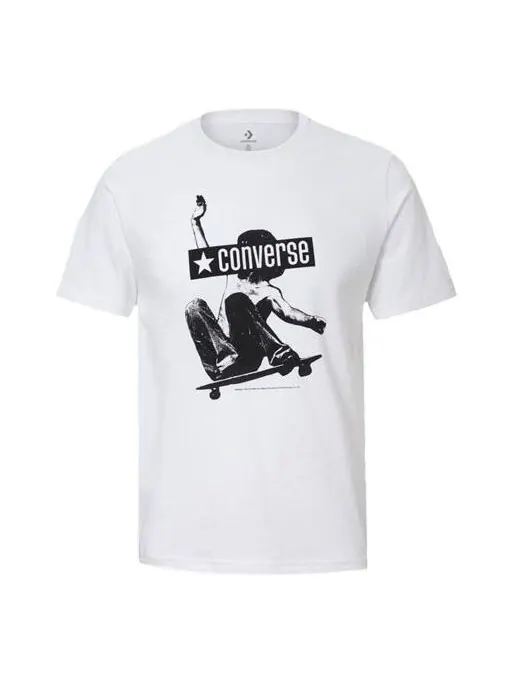Футболка men's all star skateboard printing short sleeve printing white Converse — изображение 1 из 2, белый