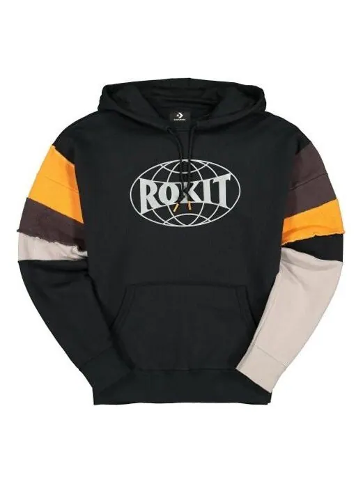 Толстовка Men's Converse x Rokit Pullover Crossover Splicing Black — изображение 1 из 4, черный