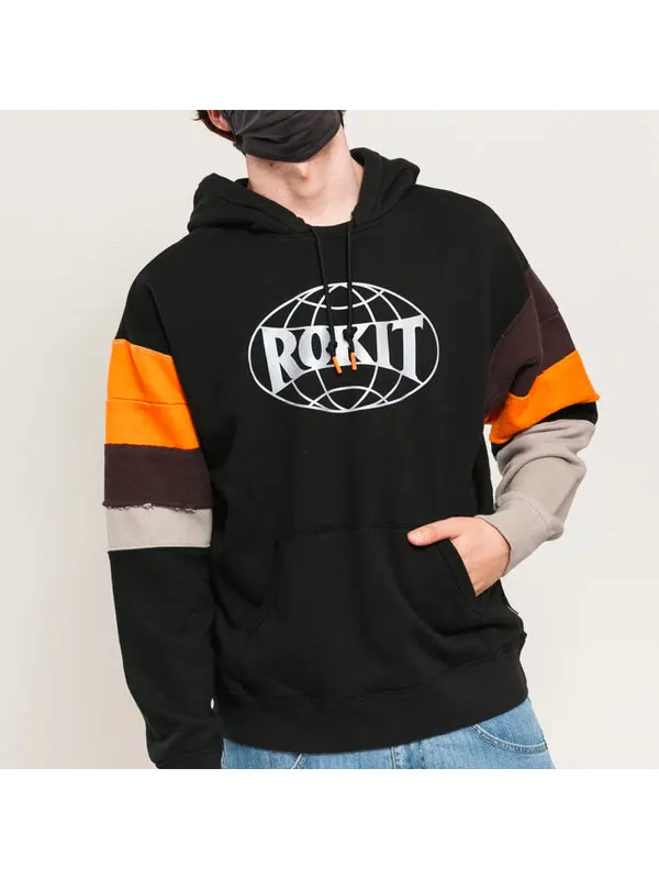 Толстовка Men's Converse x Rokit Pullover Crossover Splicing Black — изображение 4 из 4, черный