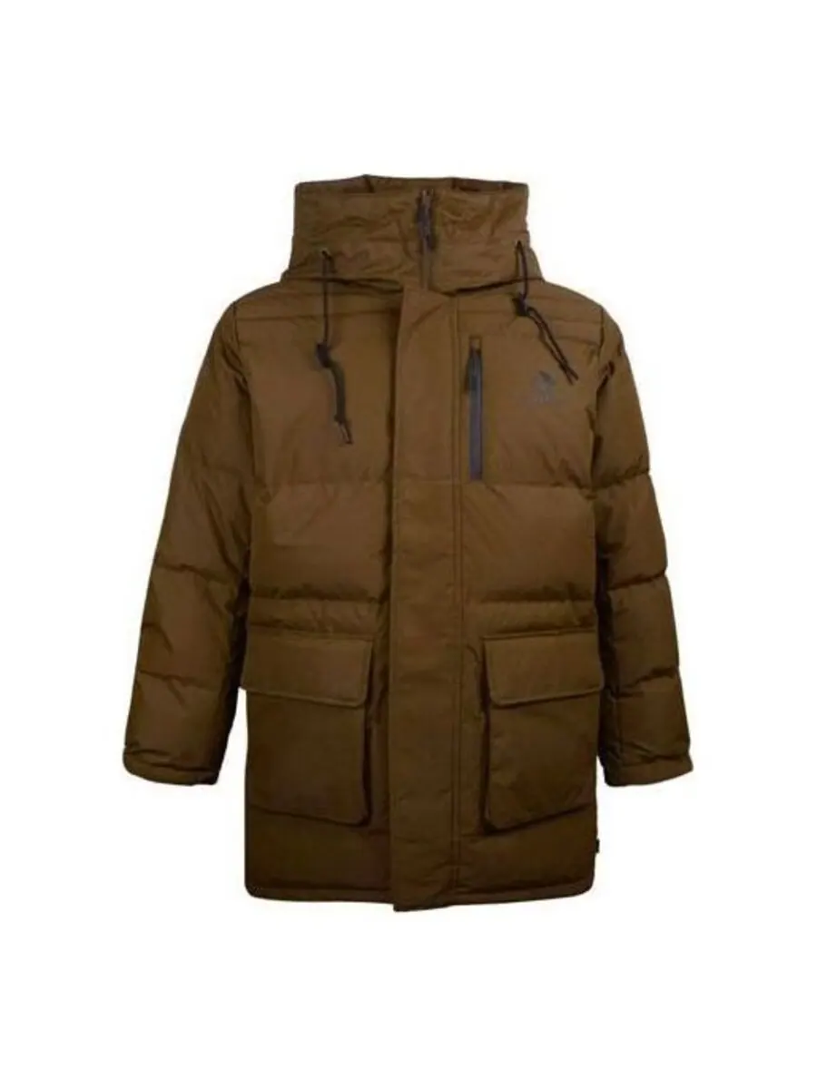 Куртка Converse Mid-Length Down Fill Puffer — изображение 1 из 4, оливковый зеленый