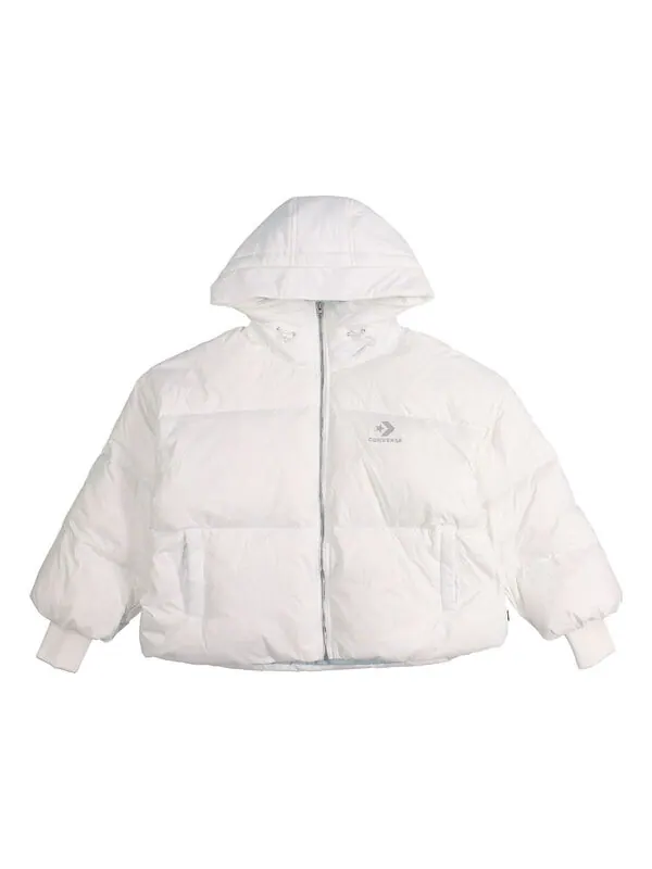 Куртка short down fill puffer hooded jacket 'white' Converse — изображение 1 из 2, белый