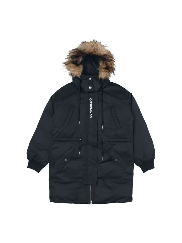 Куртка long down jacket 'black' Converse — изображение 1 из 2, черный