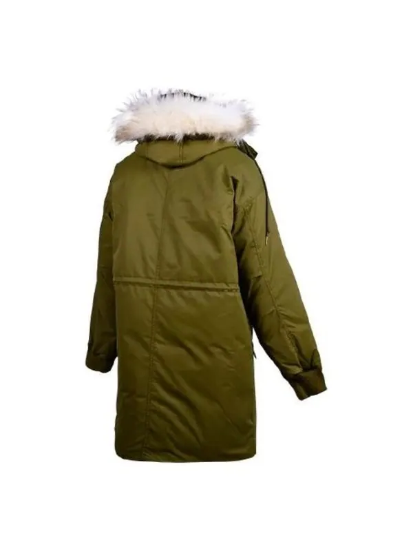 Куртка long down jacket 'olive green' Converse — изображение 2 из 2, оливковый зеленый