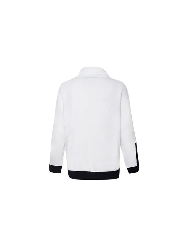 Толстовка Men's Converse Contrasting Colors Logo Stand Collar Sports Pullover White — изображение 2 из 3, белый