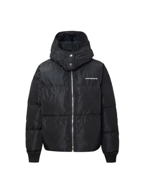 Куртка down oversized puffer jacket 'black' Converse — изображение 1 из 2, черный