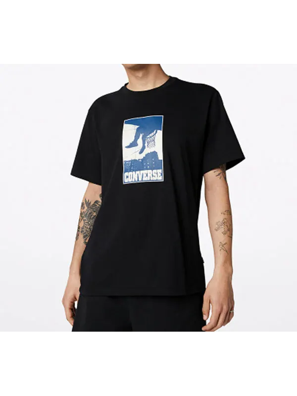 Футболка men's all star printing sports short sleeve black Converse — изображение 4 из 4, черный