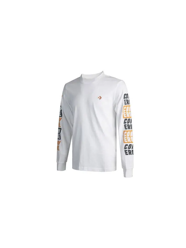 Футболка applique logolong-sleeve tee men white Converse — изображение 2 из 3, белый