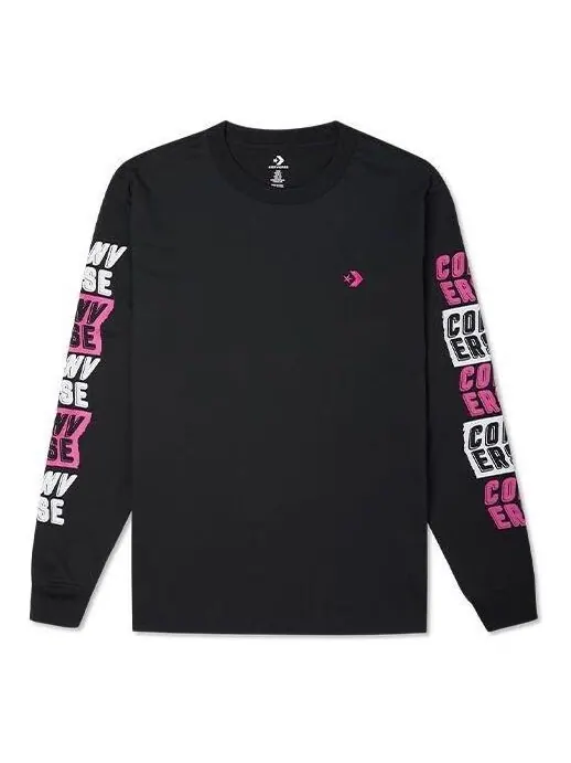 Футболка fold out long-sleeve tee 'black' Converse — изображение 1 из 1, черный