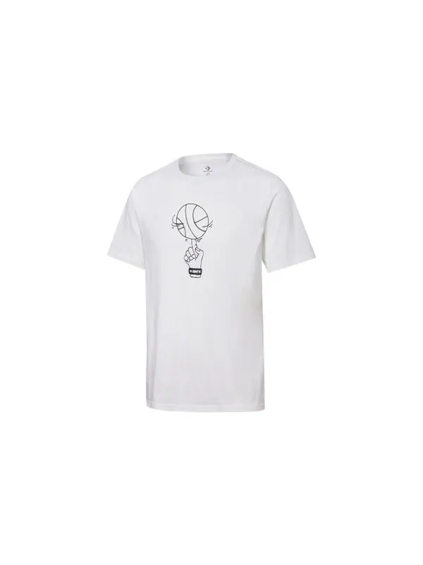 Футболка basketball graphic t-shirt 'white' Converse — изображение 2 из 3, белый/черный