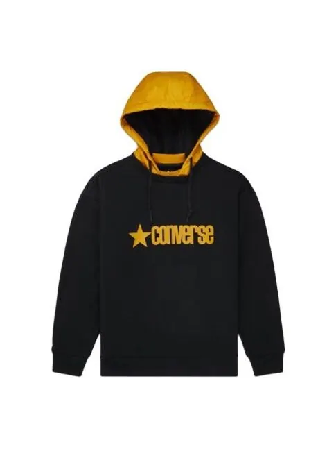 Толстовка Converse Logo Letter Hooded Sports Sweater Men Black — изображение 1 из 4, черный