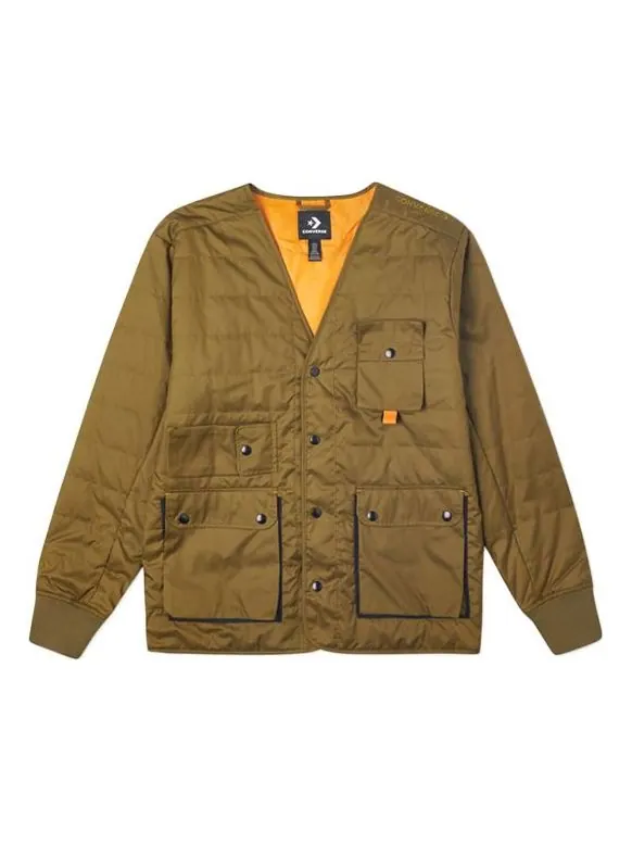 Куртка men's retro multiple pockets casual stay warm green jacket Converse — изображение 1 из 2, зеленый