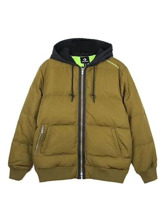 Куртка court down bomber jacket 'olive green' Converse — изображение 1 из 4, оливковый зеленый