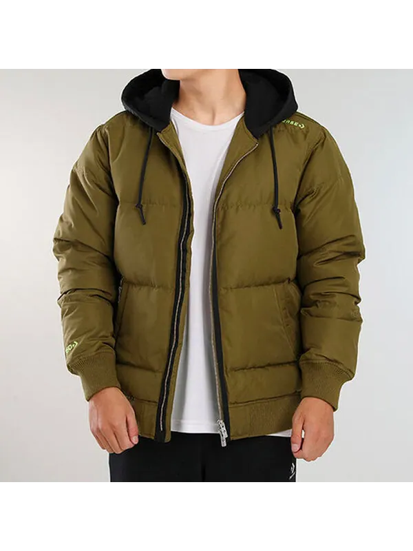 Куртка court down bomber jacket 'olive green' Converse — изображение 3 из 4, оливковый зеленый