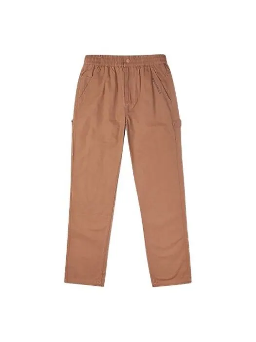 Брюки men's logo solid color straight casual elastic waistband long pants/trousers brown Converse