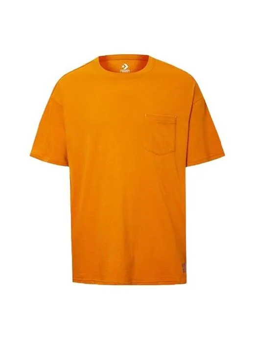 Футболка men's renew solid color loose pocket short sleeve yellow Converse — изображение 1 из 2, желтый