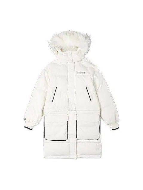 Куртка convertible long down jacket 'white' Converse — изображение 1 из 4, белый