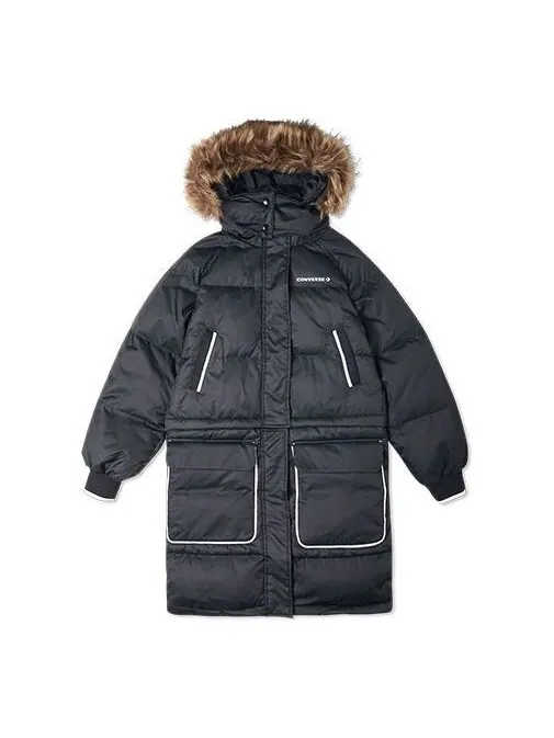 Куртка convertible long down jacket 'black' Converse — изображение 1 из 2, черный