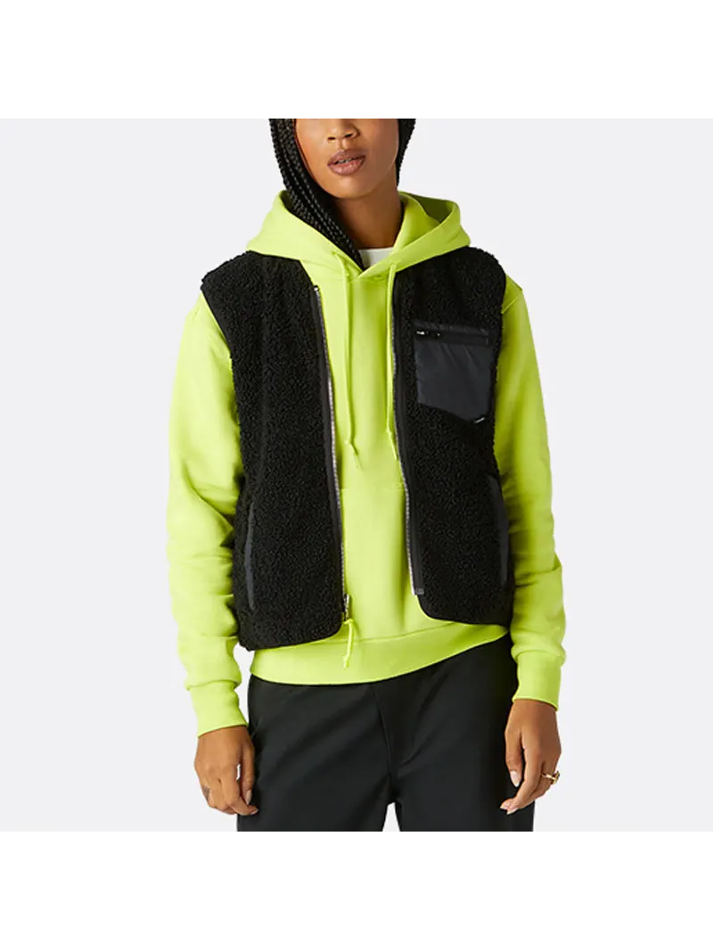 Жилет (WMNS) Converse Sherpa Reversible Vest 'Black' — изображение 5 из 6, черный