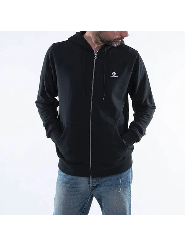 Толстовка Men's Converse Casual Sports Breathable Jacket Black — изображение 4 из 4, черный