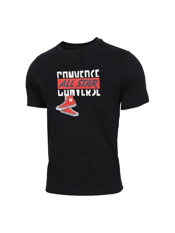Футболка dangling chuck short sleeve t-shirt 'black' Converse — изображение 1 из 2, черный