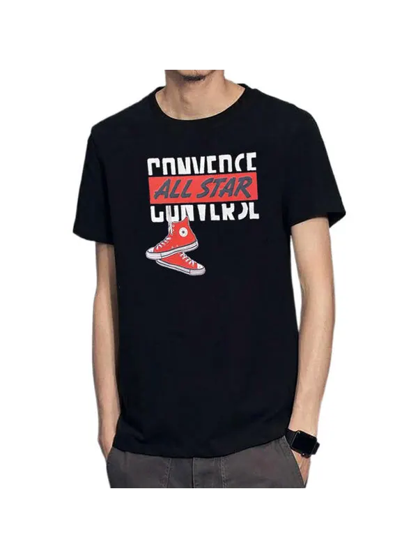 Футболка dangling chuck short sleeve t-shirt 'black' Converse — изображение 2 из 2, черный