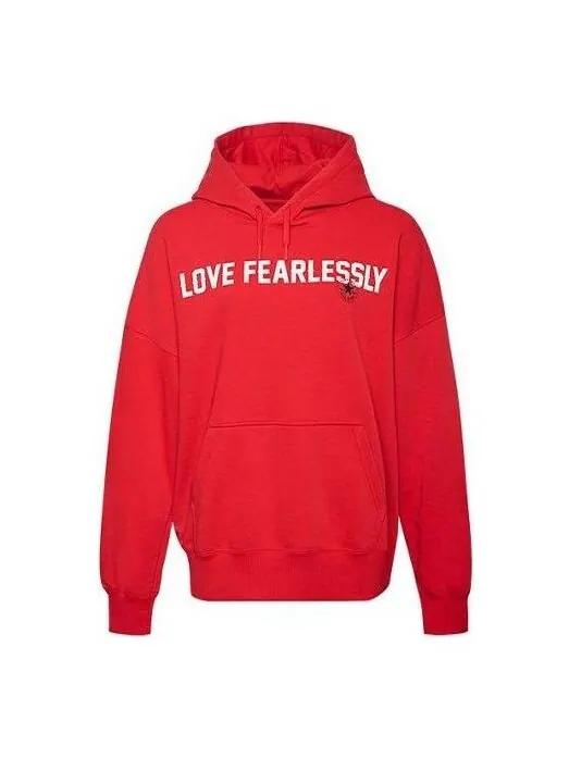 Свитер love the progress 2.0 oversized pullover hoodie 'red' Converse