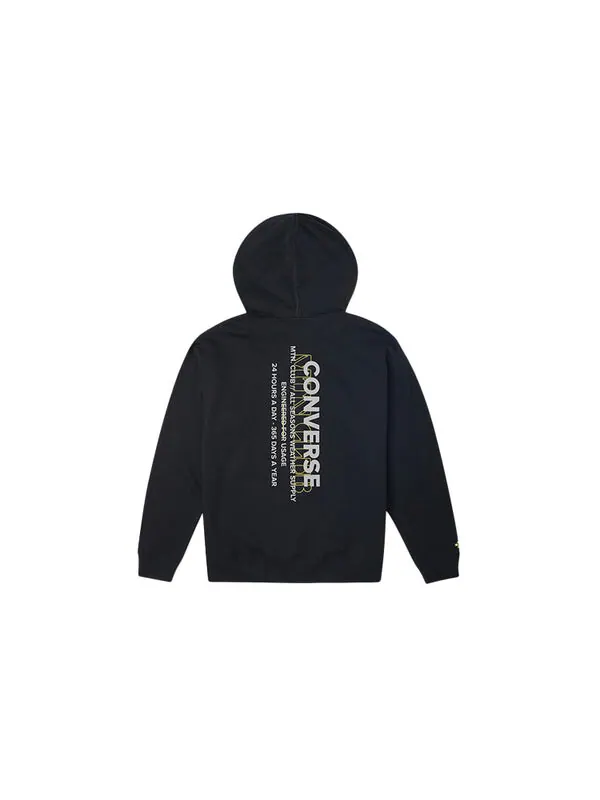 Толстовка Men's Converse Printing Sports Fleece Lined Black — изображение 2 из 3, черный