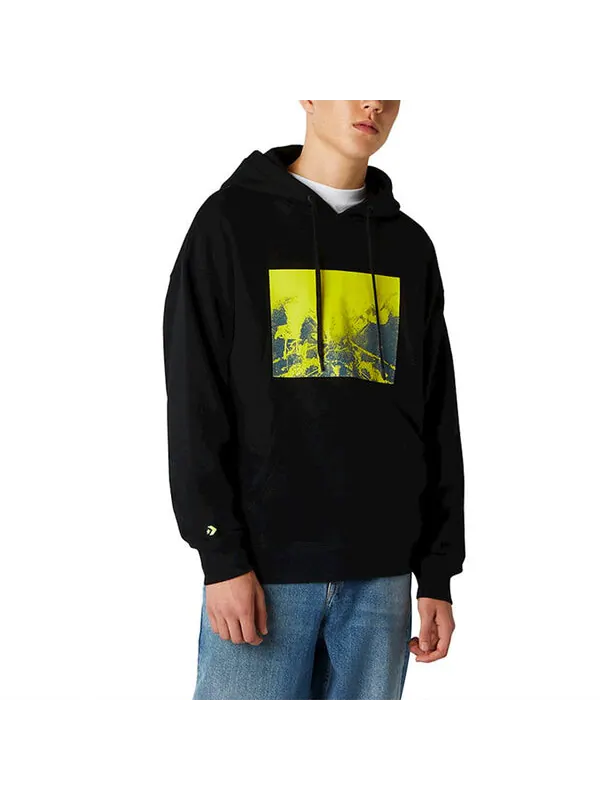 Толстовка Men's Converse Printing Sports Fleece Lined Black — изображение 3 из 3, черный