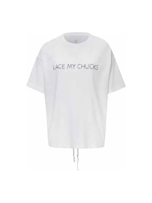 Футболка short-sleeved with back lace design Converse — изображение 1 из 2, белый