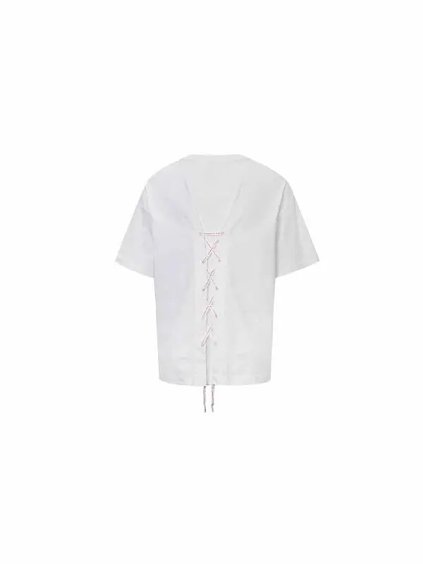 Футболка short-sleeved with back lace design Converse — изображение 2 из 2, белый
