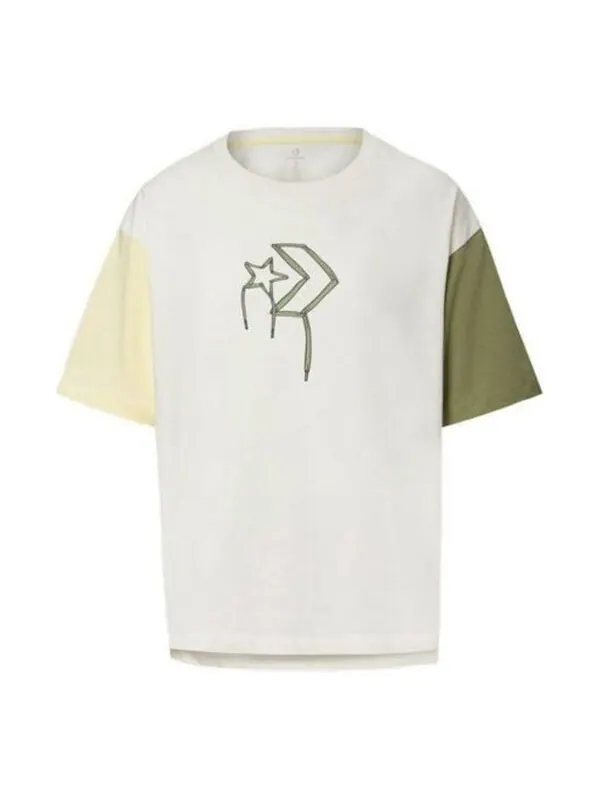Футболка logo printed t-shirt' white green' Converse — изображение 1 из 1, белый/зеленый