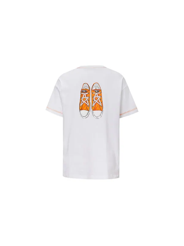 Футболка canvas shoes logo print short-sleeved white Converse — изображение 2 из 3, белый