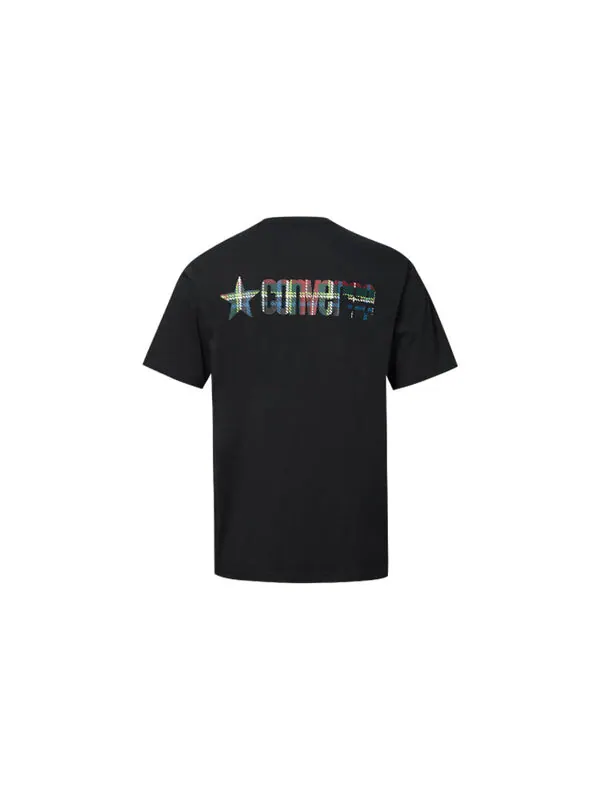 Футболка men's contrasting colors plaid short sleeve black Converse — изображение 2 из 2, черный
