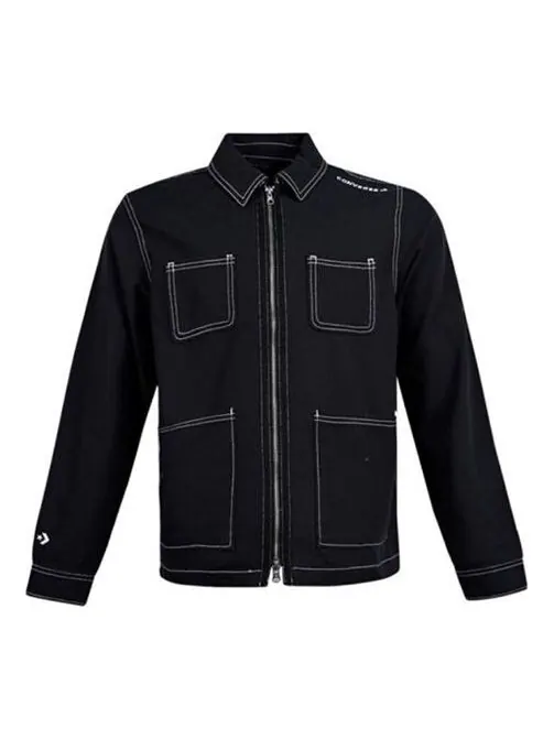 Куртка men's pocket woven long sleeves jacket black Converse