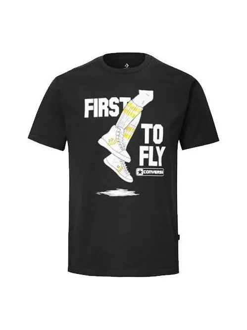 Футболка pro leather alphabet printing short sleeve 'black' Converse — изображение 1 из 2, черный