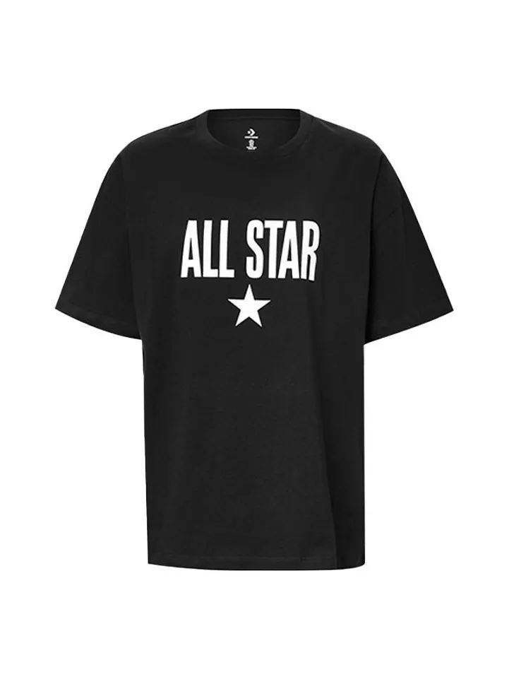 Футболка (WMNS) Converse All Star Logo T-Shirt Asia Sizing 'Black White' — изображение 1 из 1, черный