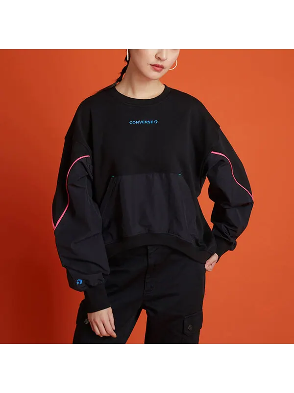 Свитер blocked alt terrain crew 'black' Converse — изображение 3 из 4, черный