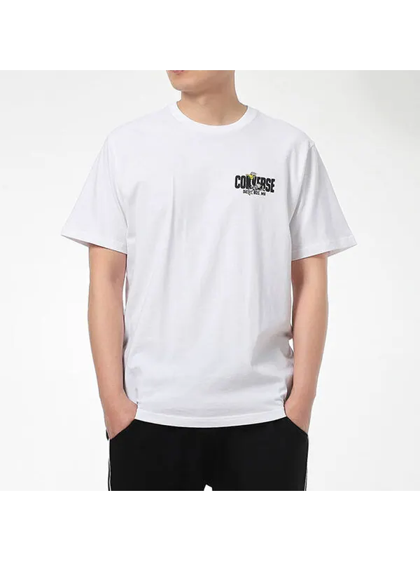 Футболка Converse Alphabet Cartoon Printing Sports Short Sleeve White — изображение 3 из 4, белый