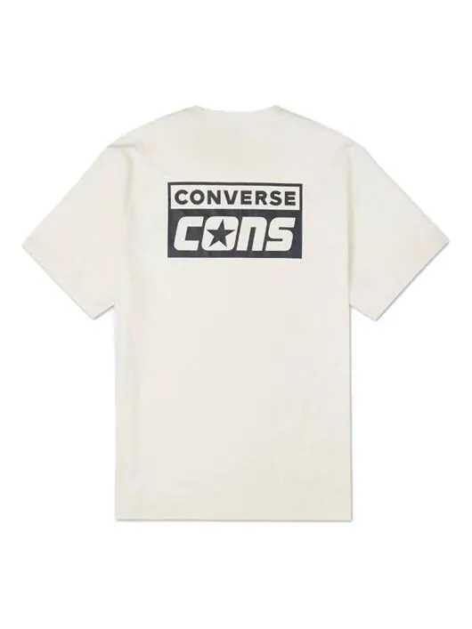 Футболка Converse Alphabet Logo Printing Retro Casual Short Sleeve Cream Yellow — изображение 1 из 4, белый